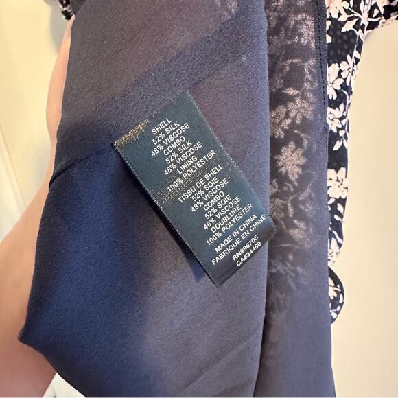 NWT Rebecca Taylor Navy Blue Pink Floral Mini Dress 6 - Picture 9 of 13